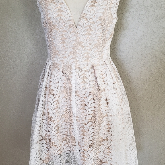 Lulu's All of my Heart white skater dress lace size Small - Picture 6 of 13